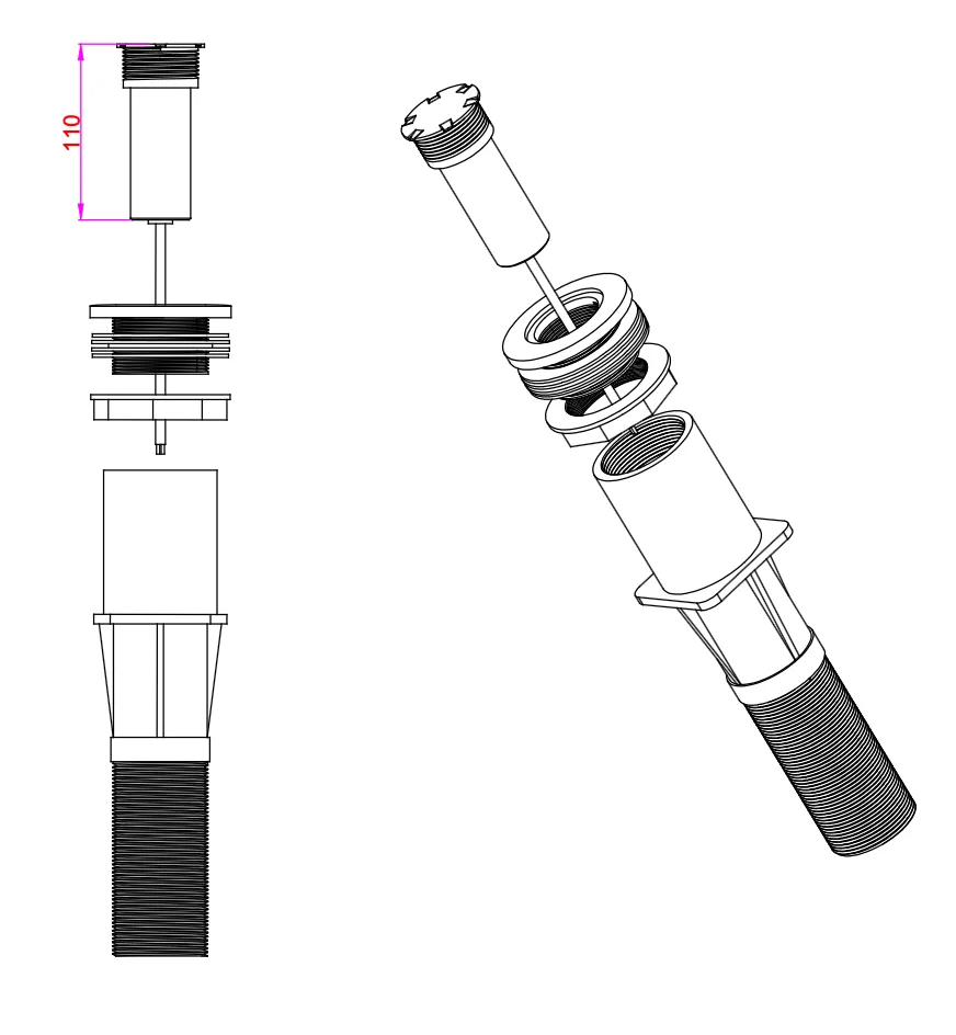 drawing of liner led pool light