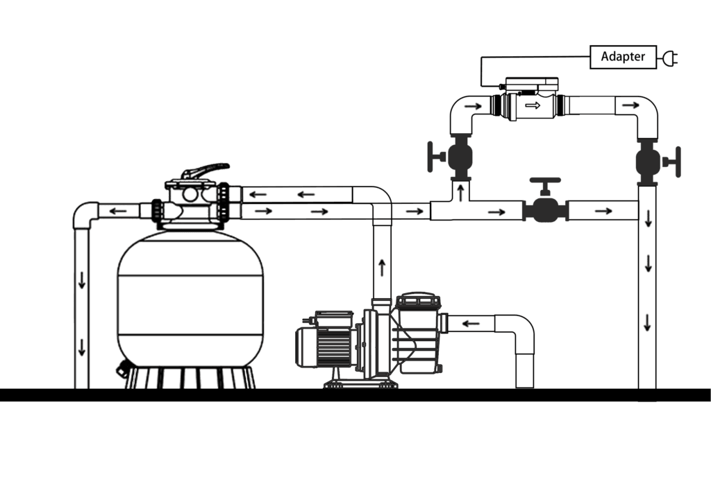 drawing of salt chlorinator